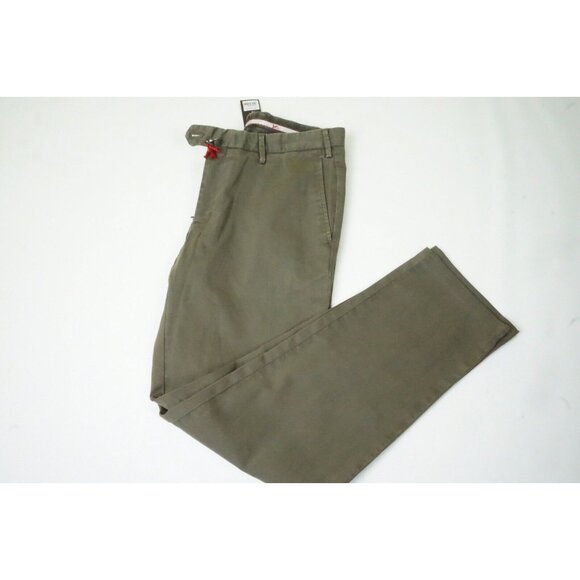 Isaia Napoli Olive Green Cotton Blend Slim Fit Chino Pant Sz 48R Brand New W Tag
